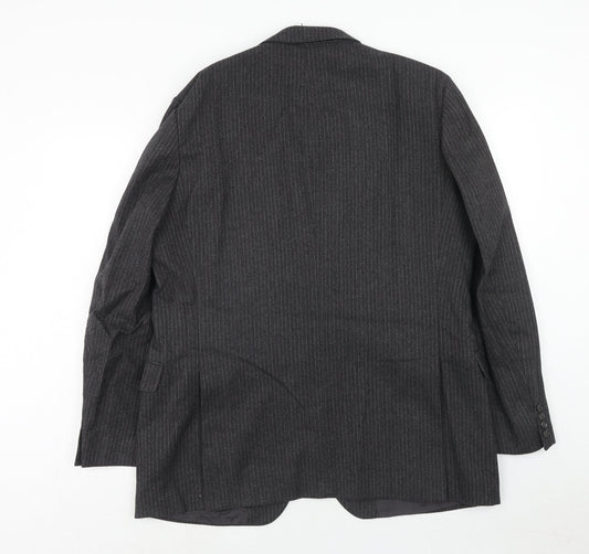 St.Micheal Mens Grey Striped Wool Jacket Suit Jacket Size 44 Regular