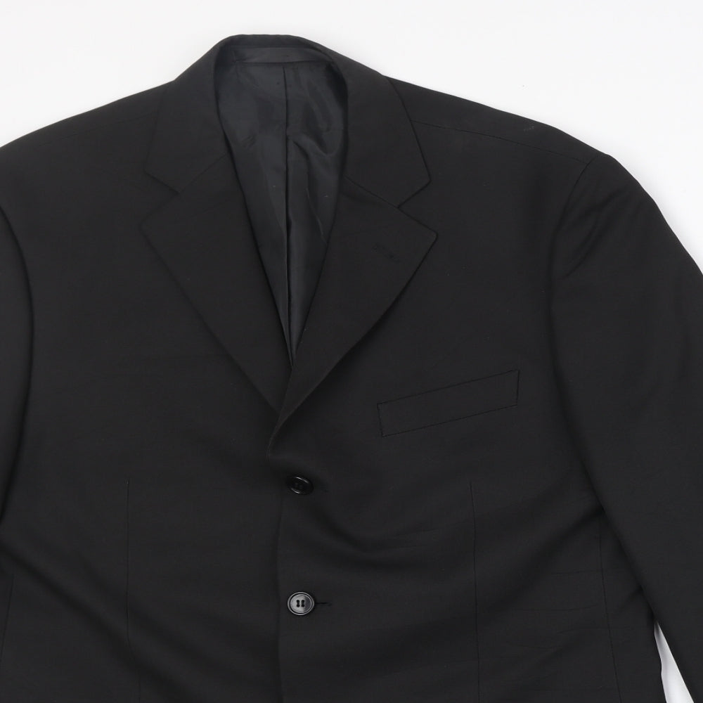 marks Mens Black Polyester Jacket Suit Jacket Size 40 Regular