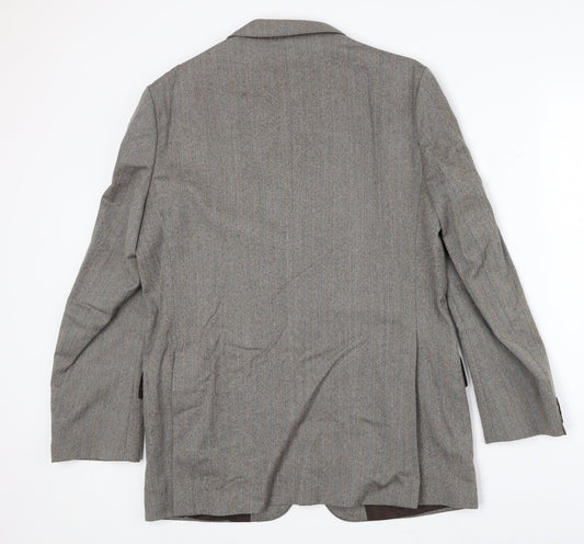 Glennmore Mens Grey Wool Jacket Suit Jacket Size 40 Regular