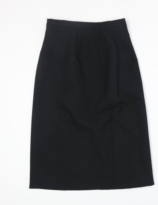 Welland Womens Black Polyester A-Line Skirt Size 10 Zip