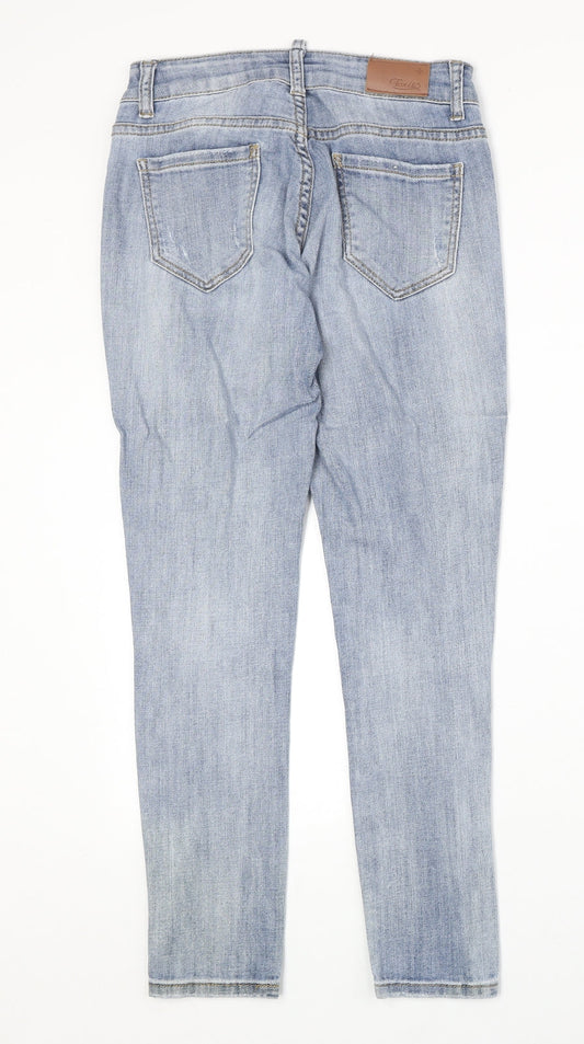 Toxik3 Womens Blue Cotton Straight Jeans Size 6 Regular Zip