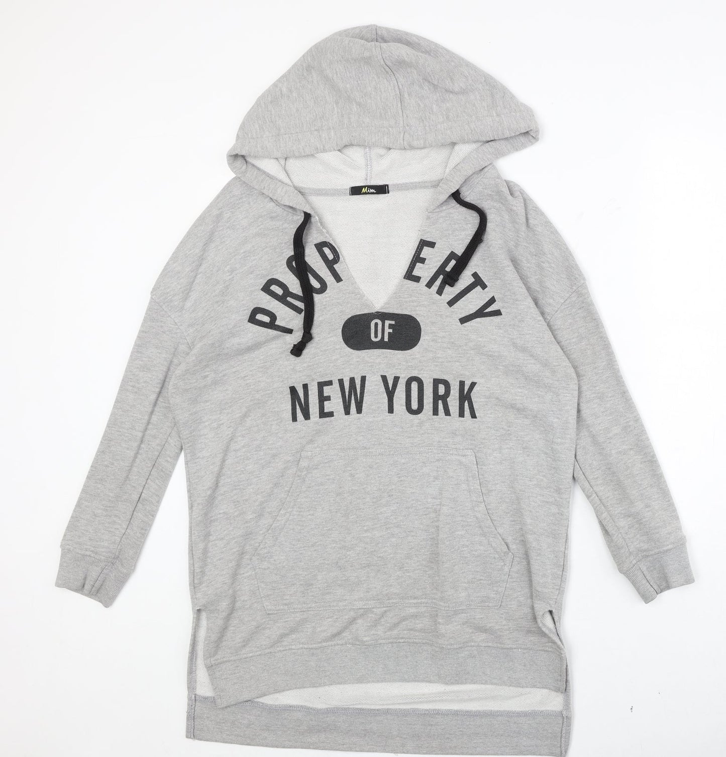 MiM Womens Grey Polyester Pullover Hoodie Size L Pullover