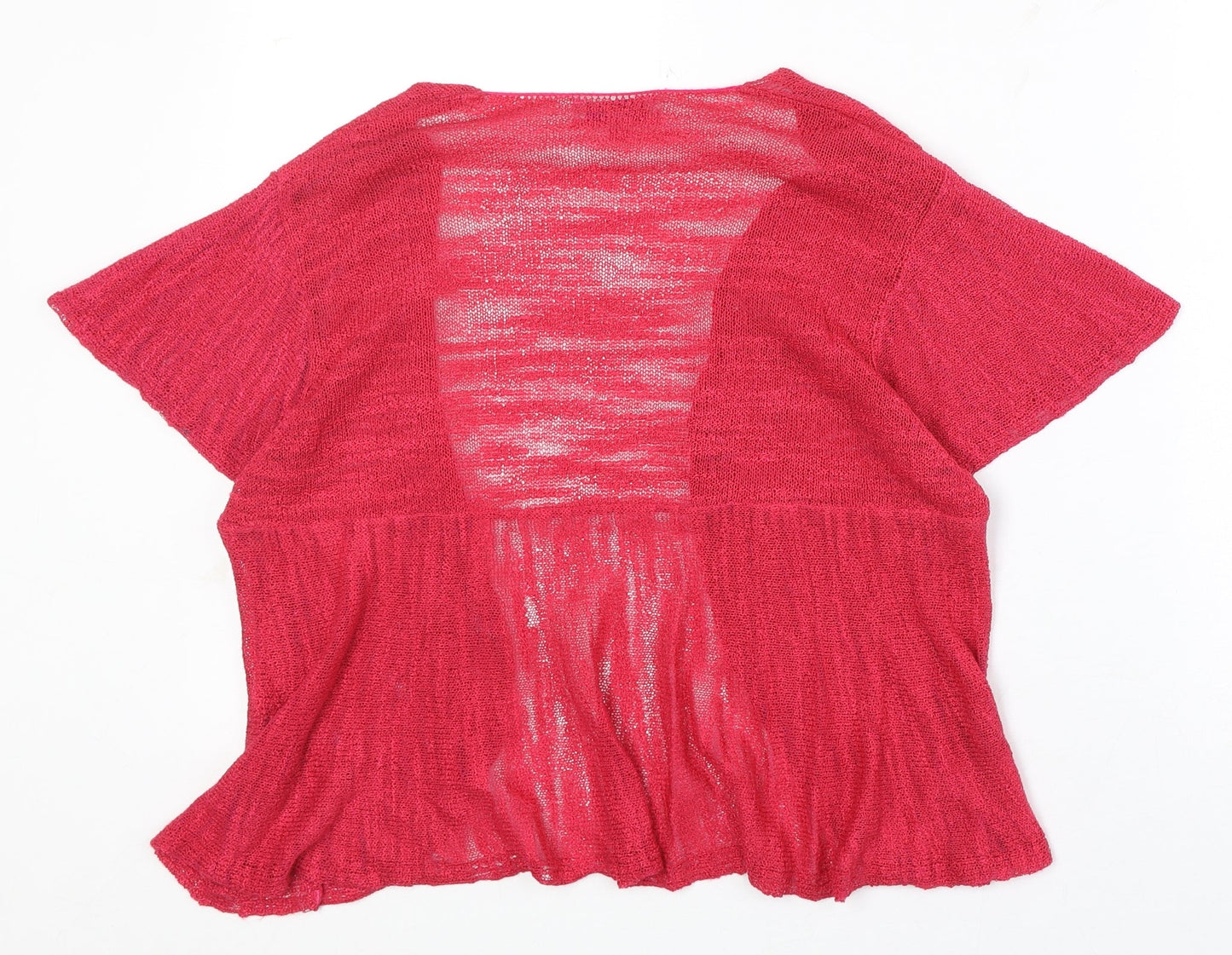 Marks and Spencer Womens Pink V-Neck Acrylic Cardigan Jumper Size 16