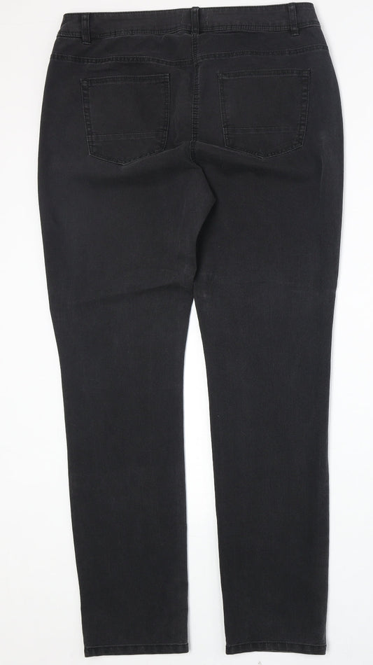 BAF Womens Black Cotton Straight Jeans Size 34 in Regular Zip