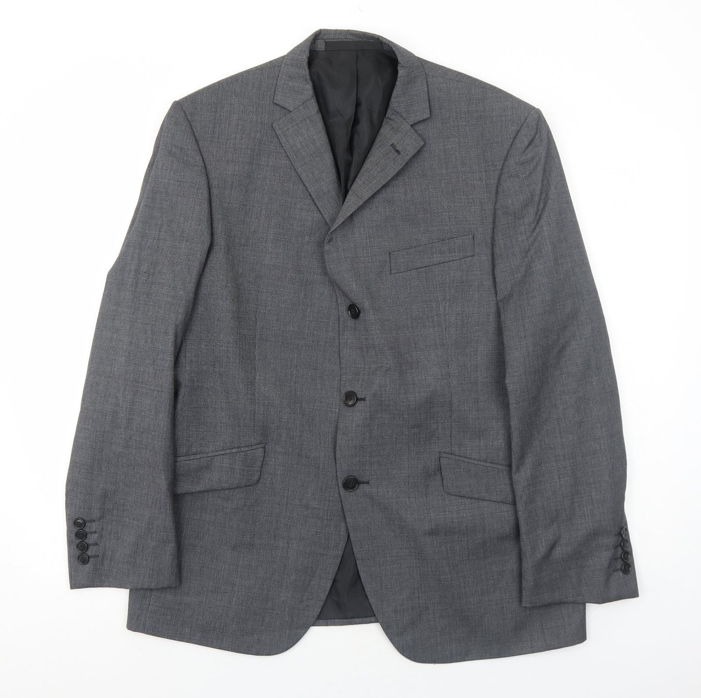 Marks and Spencer Mens Grey Polyester Jacket Blazer Size 42 Regular