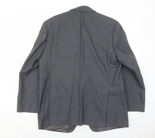 Max Chans Mens Grey Polyester Jacket Suit Jacket Size 44 Regular