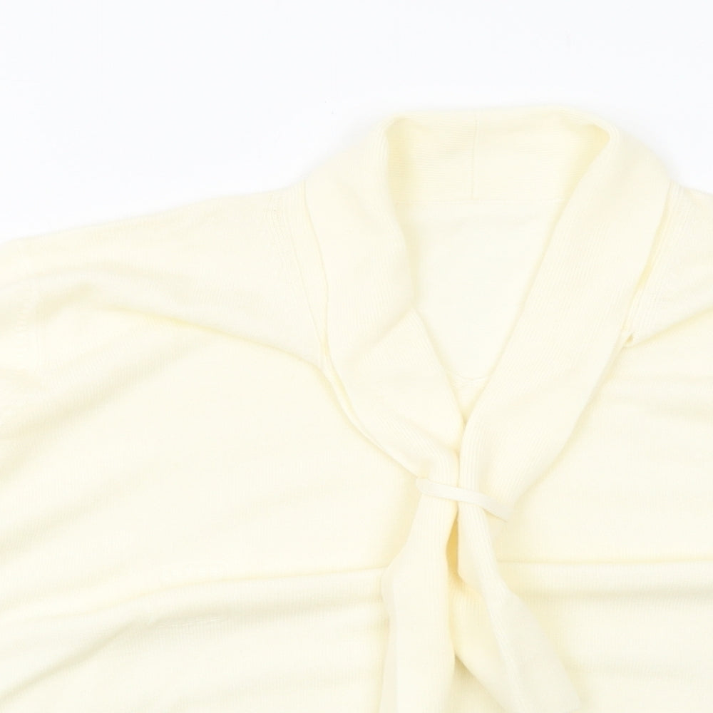 Preworn Womens Ivory V-Neck Acrylic Pullover Jumper Size 18