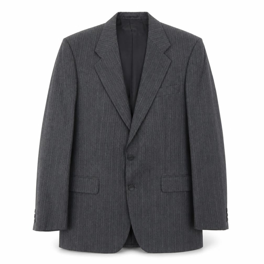 Marks and Spencer Mens Grey Striped Polyester Jacket Suit Jacket Size 40 Regular