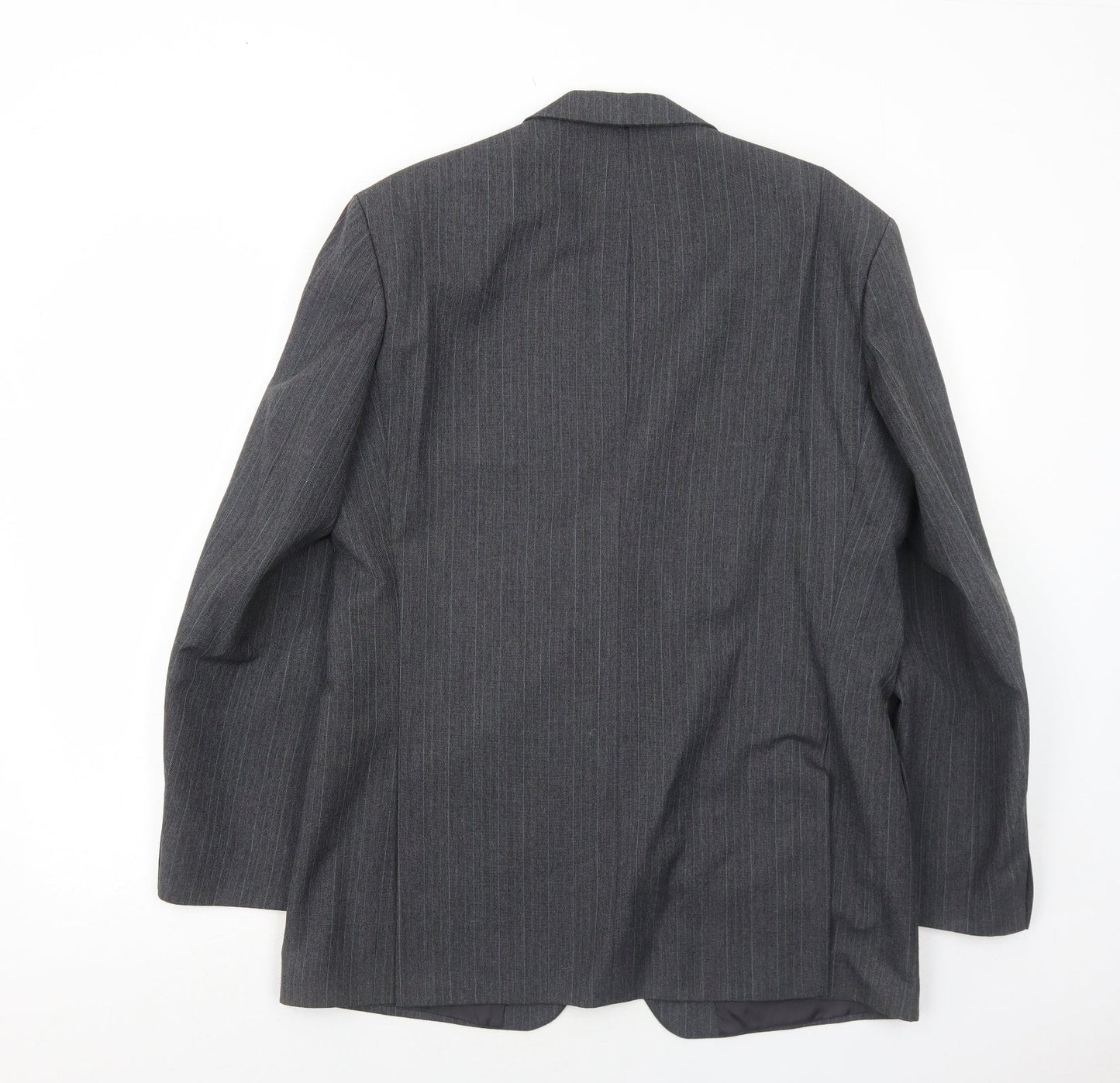 Marks and Spencer Mens Grey Striped Polyester Jacket Suit Jacket Size 40 Regular
