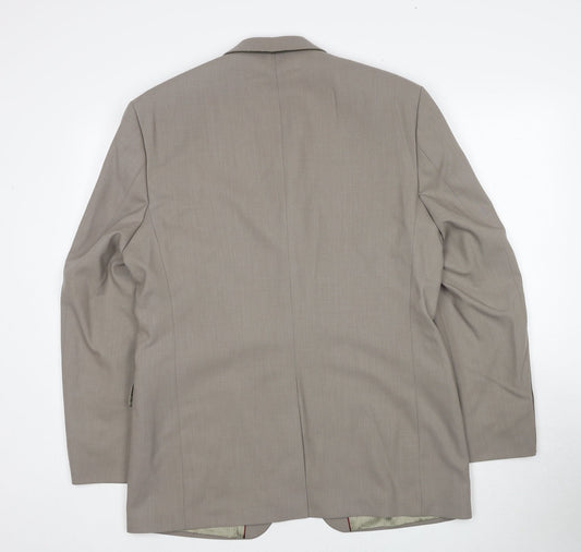 Burton Mens Beige Wool Jacket Suit Jacket Size 40 Regular