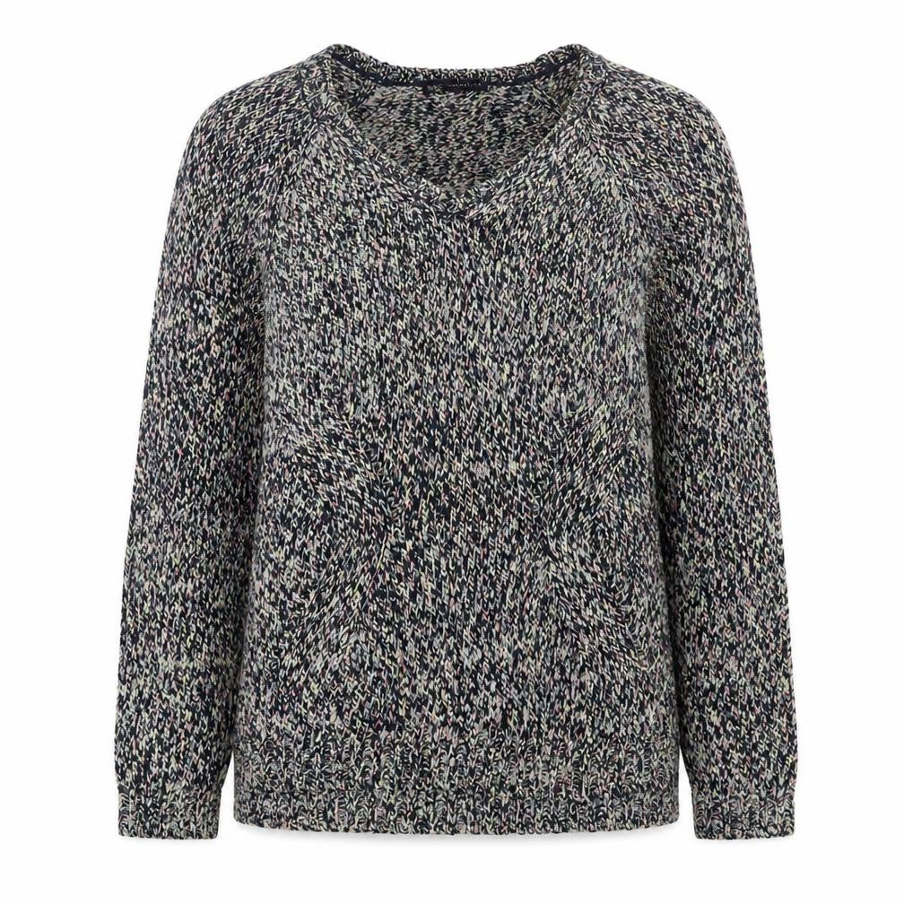 Marks and Spencer Womens Multicoloured V-Neck Acrylic Pullover Jumper Size 8