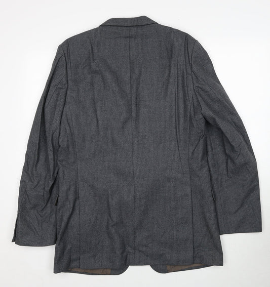 New Cavendish Mens Grey Wool Jacket Blazer Size 38 Regular