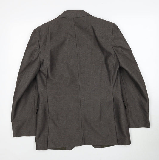 Lirella Mens Grey Polyester Jacket Suit Jacket Size 38 Regular