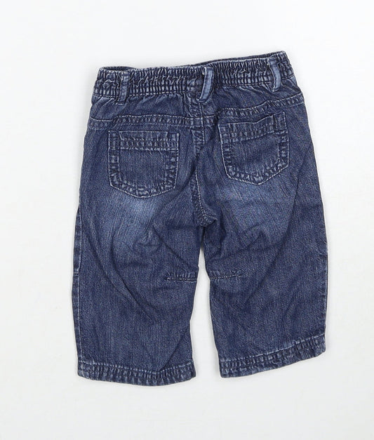 NEXT Boys Black Cotton Cropped Trousers Size 3-6 Months Pullover