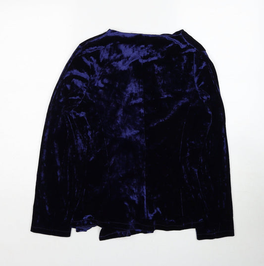 Avon Womens Blue Polyester Jacket Blazer Size 10 - Size 10-12