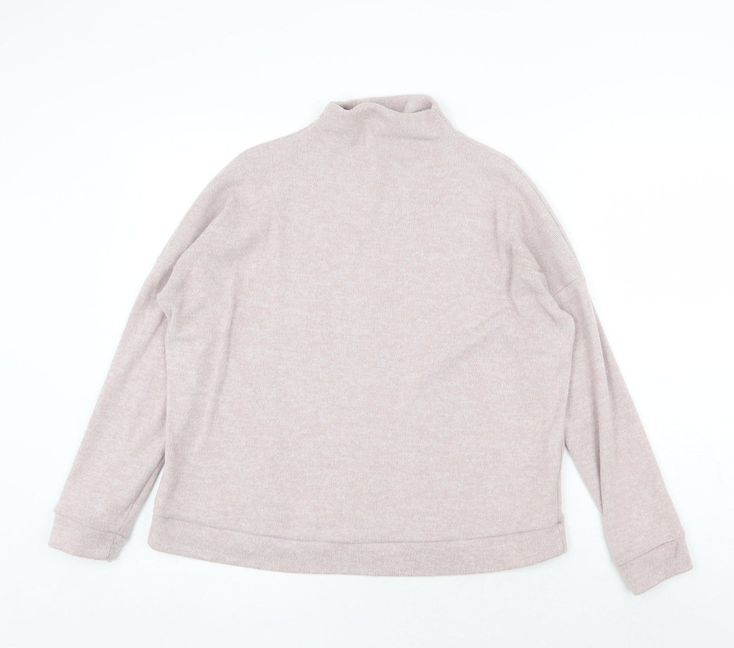 New Look Womens Pink Mock Neck Polyester Pullover Jumper Size S