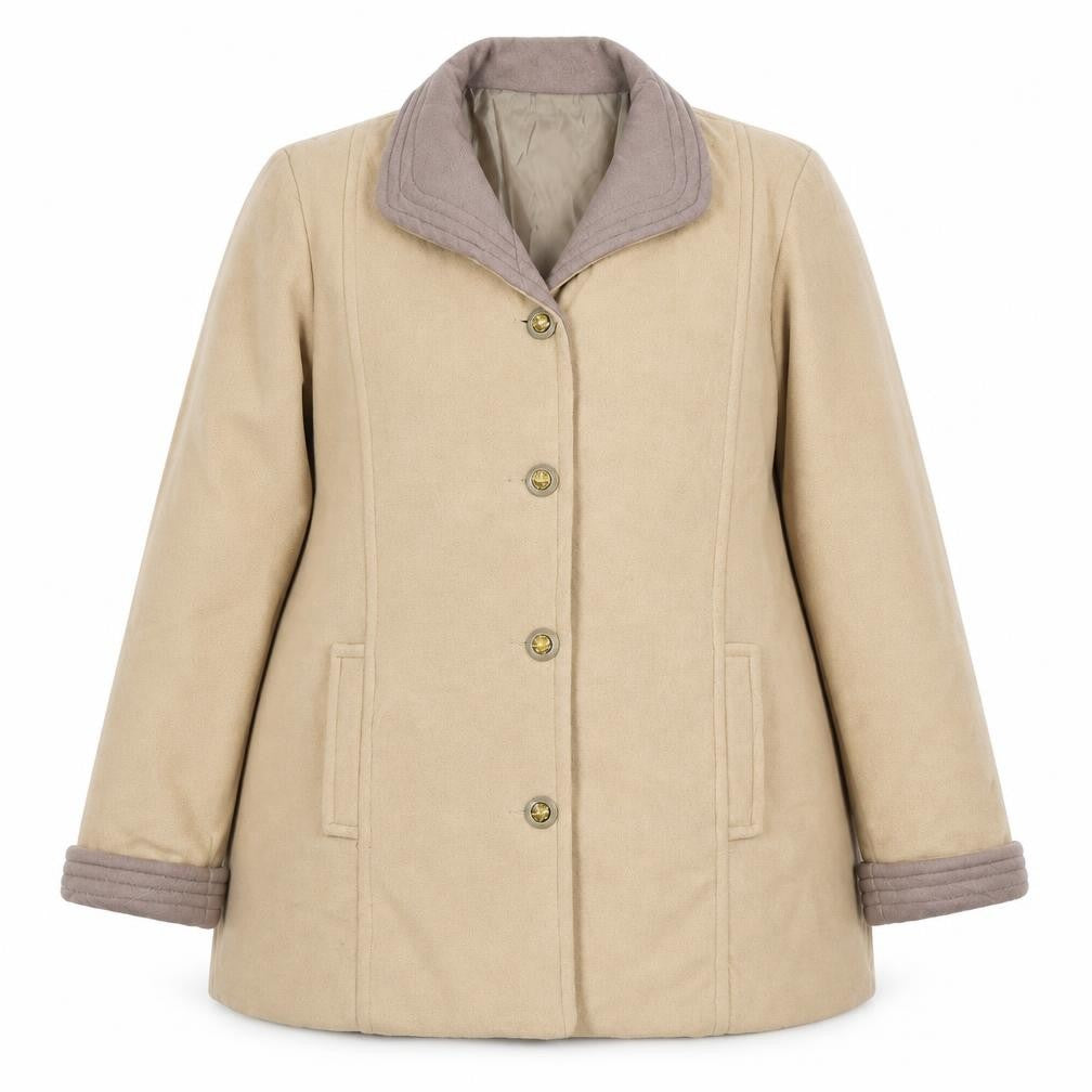 Gabriella Vicenga Womens Beige Jacket Size 16 Button