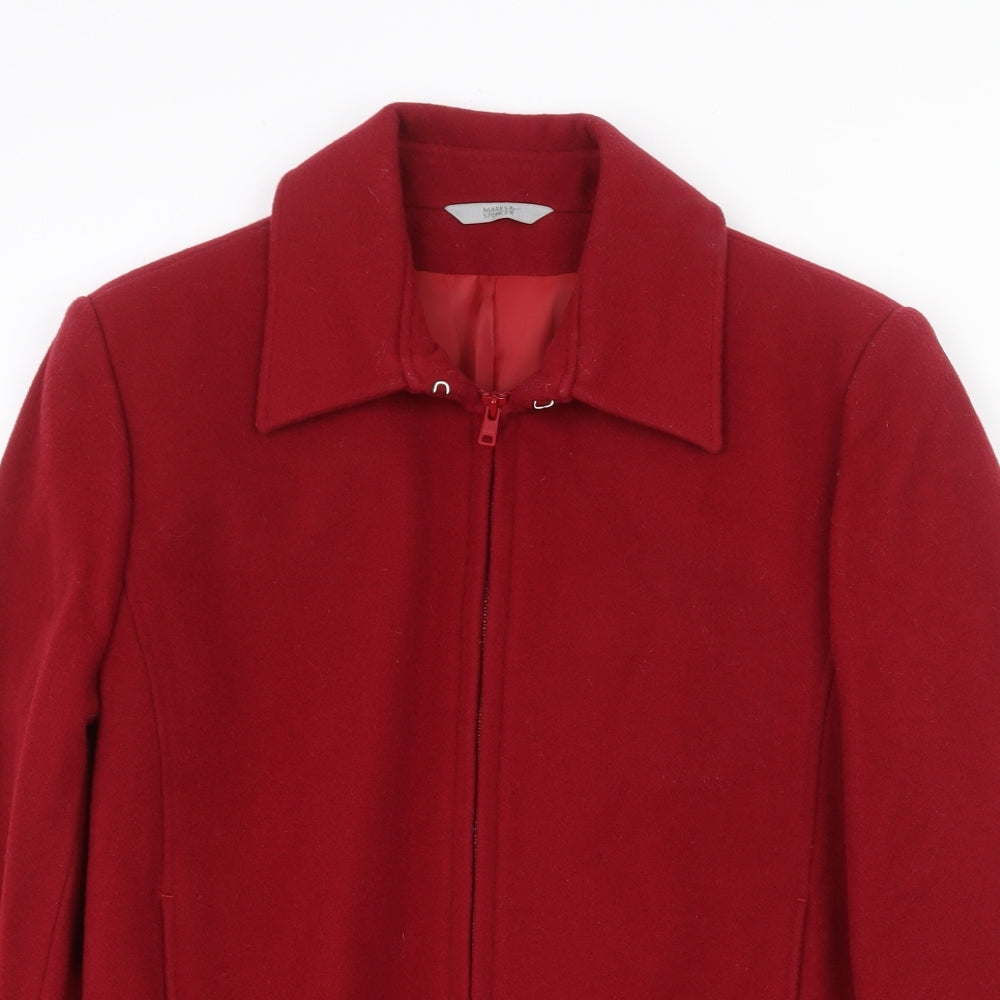 Marks and Spencer Womens Red Jacket Size 8 Zip