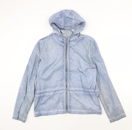 Polorage Womens Blue Geometric Jacket Size S Zip