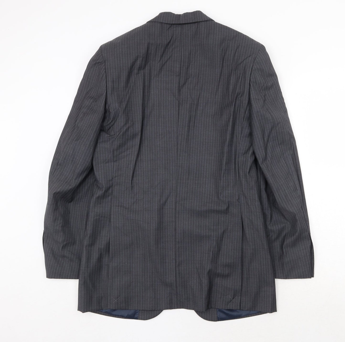 Butler & Webb Mens Grey Striped Wool Jacket Suit Jacket Size 36 Regular