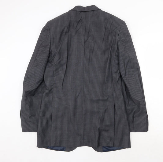 Butler & Webb Mens Grey Striped Wool Jacket Suit Jacket Size 36 Regular