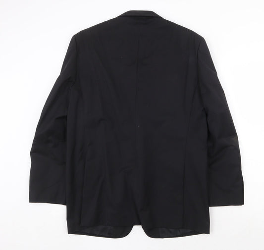 Harris & Hewett Mens Black Wool Jacket Suit Jacket Size 40 Regular