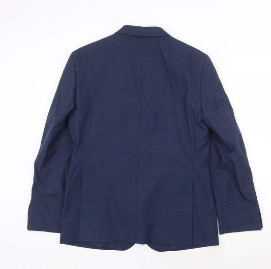 Marks and Spencer Mens Blue Polyester Jacket Suit Jacket Size 38 Regular