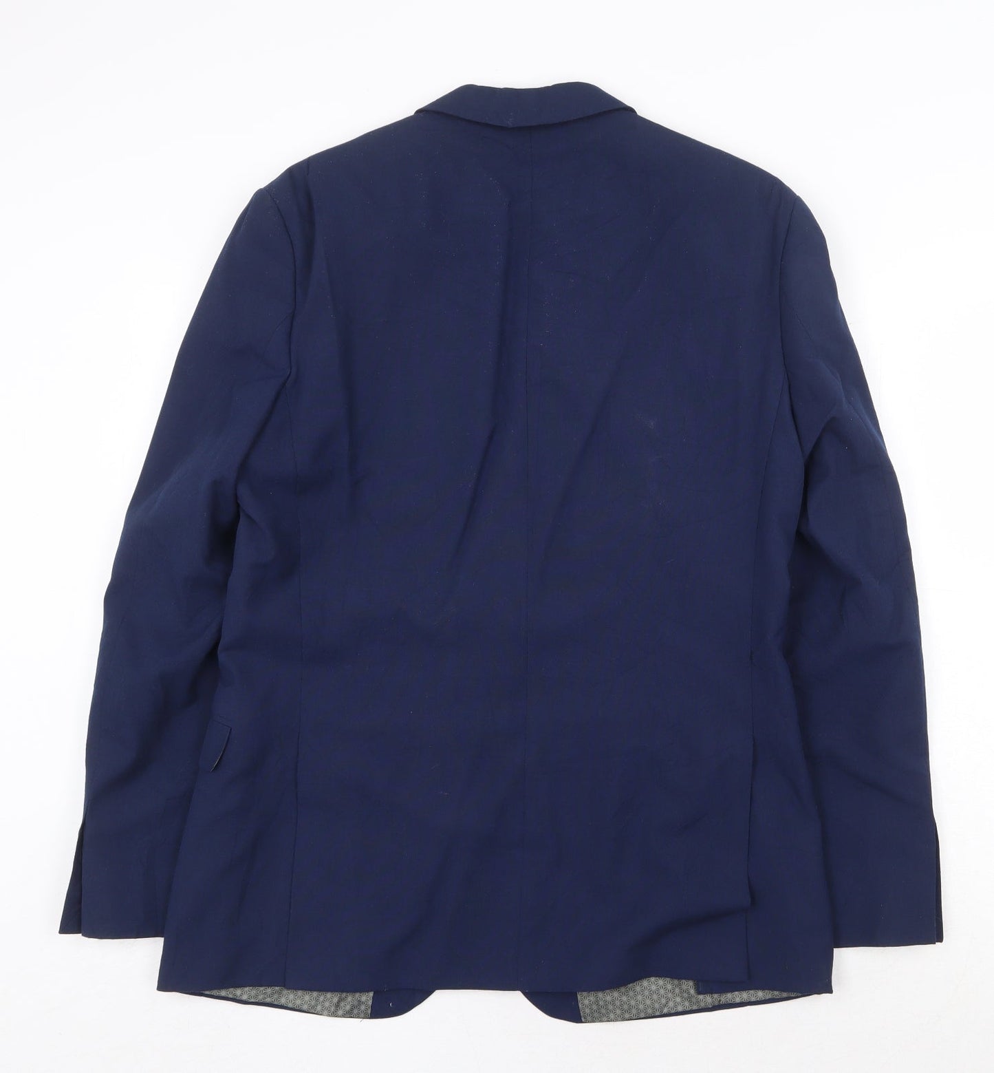 Limehaus Mens Blue Polyester Jacket Suit Jacket Size 40 Regular