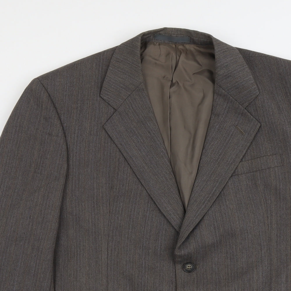 Marks and Spencer Mens Grey Striped Polyester Jacket Suit Jacket Size M Regular