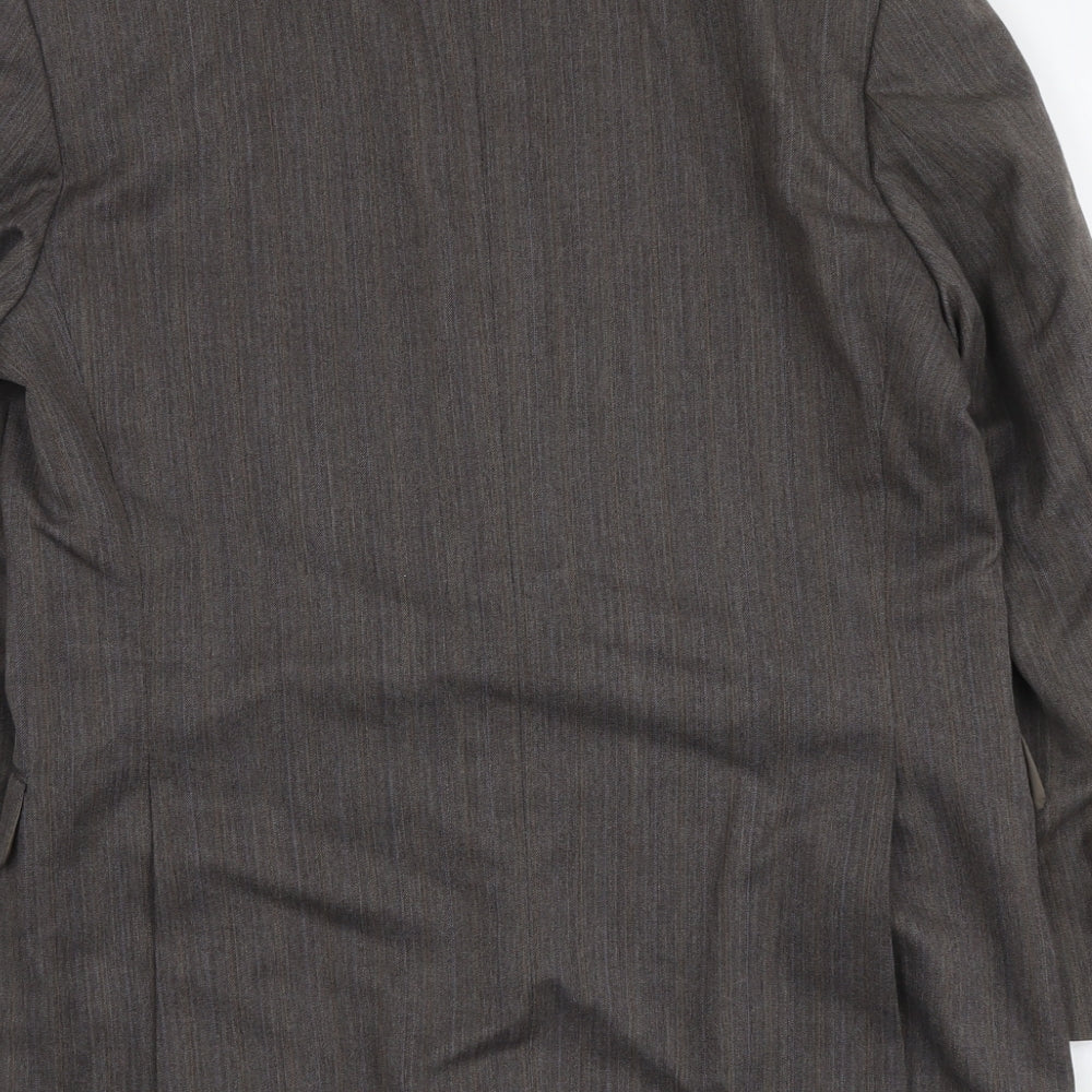 Marks and Spencer Mens Grey Striped Polyester Jacket Suit Jacket Size M Regular