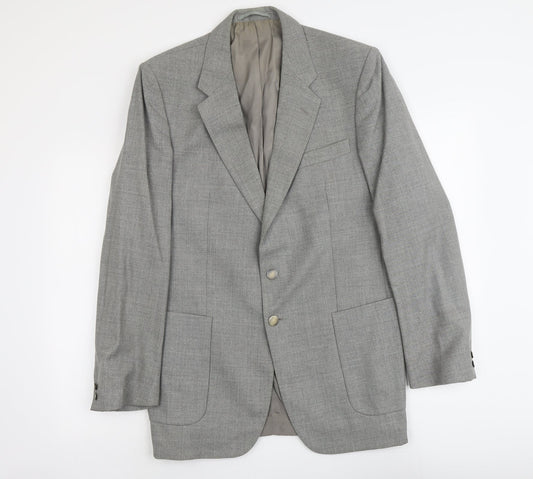 Marks and Spencer Mens Grey Wool Jacket Blazer Size L Regular