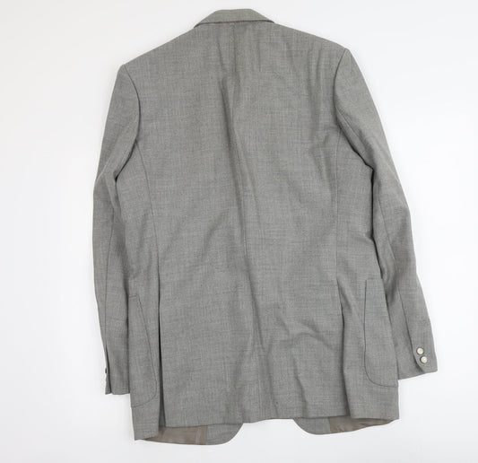 Marks and Spencer Mens Grey Wool Jacket Blazer Size L Regular