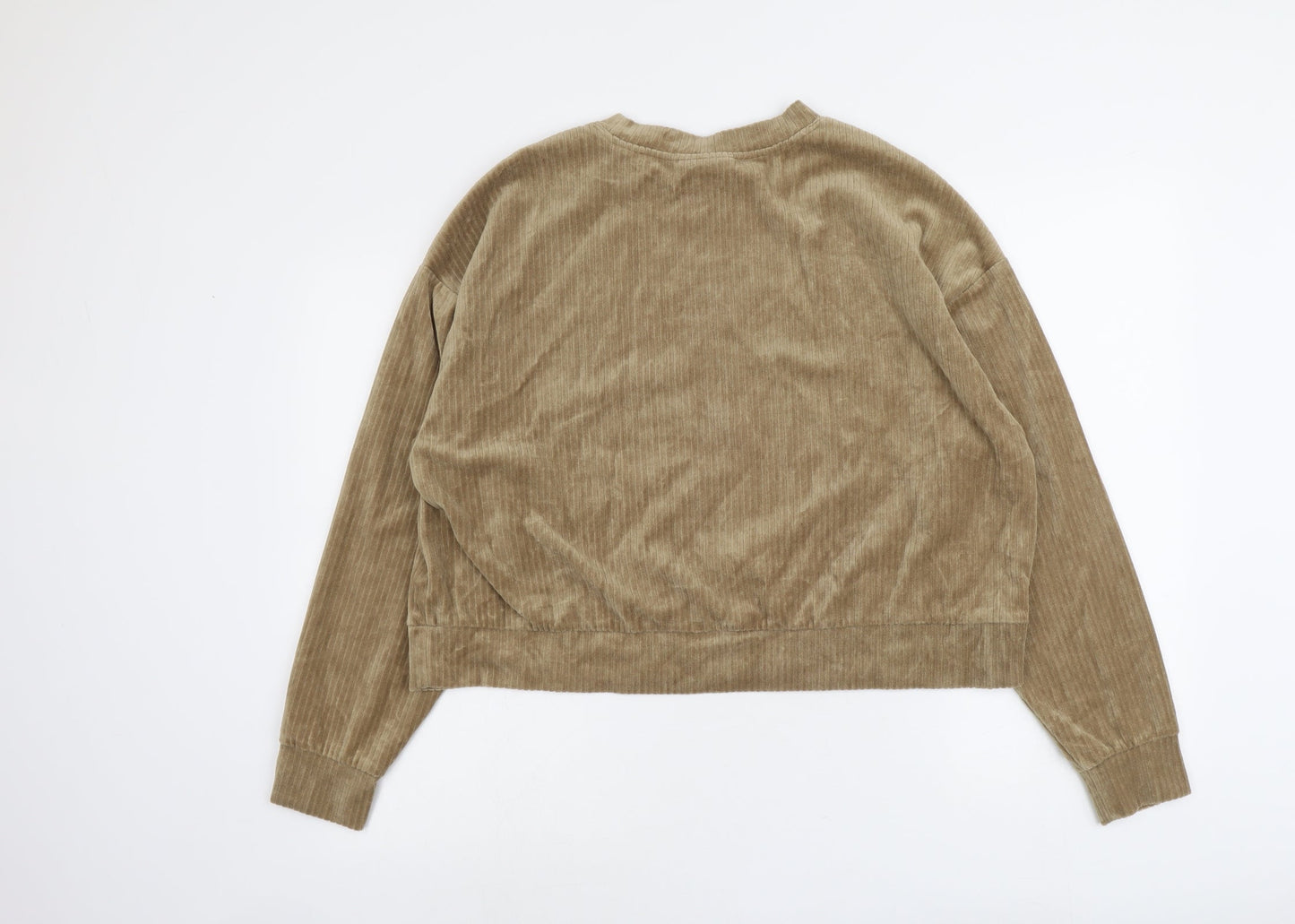 Monki Womens Brown Cotton Pullover Sweatshirt Size L Pullover