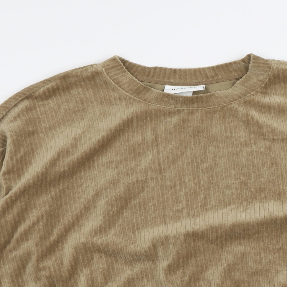 Monki Womens Brown Cotton Pullover Sweatshirt Size L Pullover