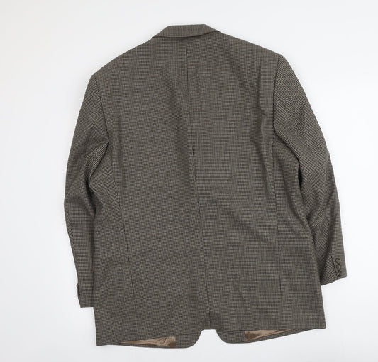 Debenhams Mens Beige Geometric Wool Jacket Blazer Size L Regular