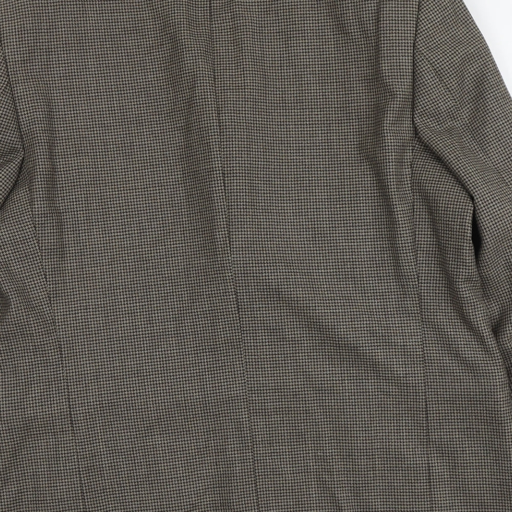 Debenhams Mens Beige Geometric Wool Jacket Blazer Size L Regular