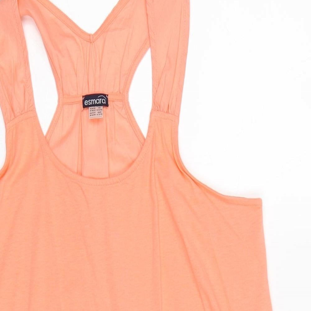 ESMARA Womens Pink 100% Cotton Basic Tank Size 14 Round Neck