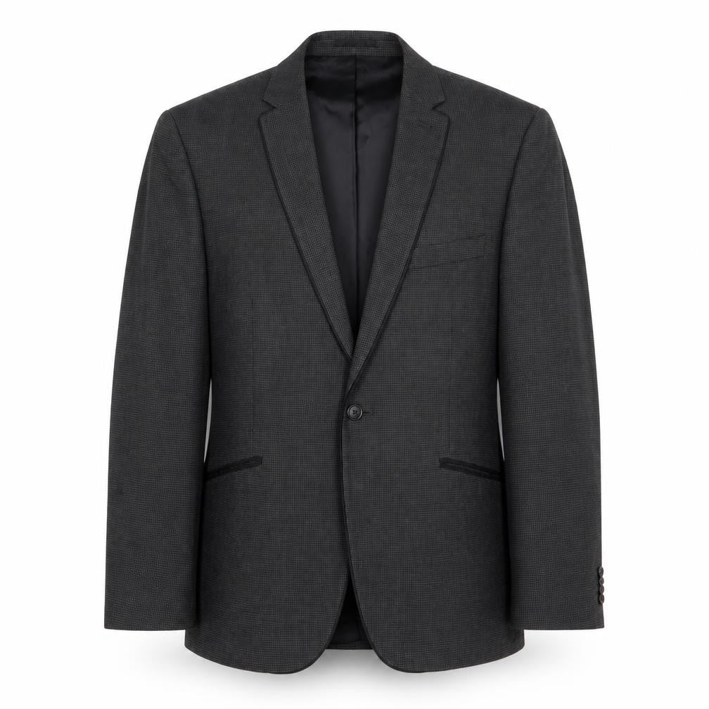 Taylor & Wright Mens Grey Geometric Polyester Jacket Suit Jacket Size 44 Regular