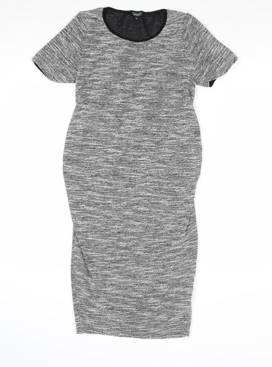 New Look Maternity Womens Grey Polyester A-Line Size 8 Round Neck Pullover