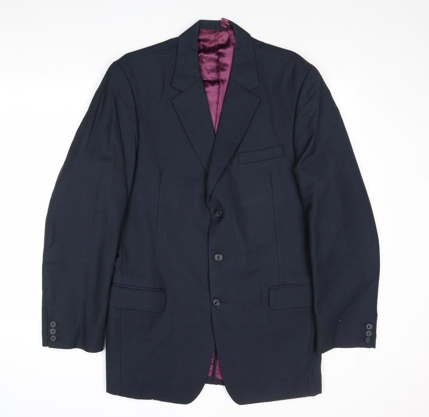 Barney Goodman Mens Blue Wool Jacket Suit Jacket Size 40 Regular