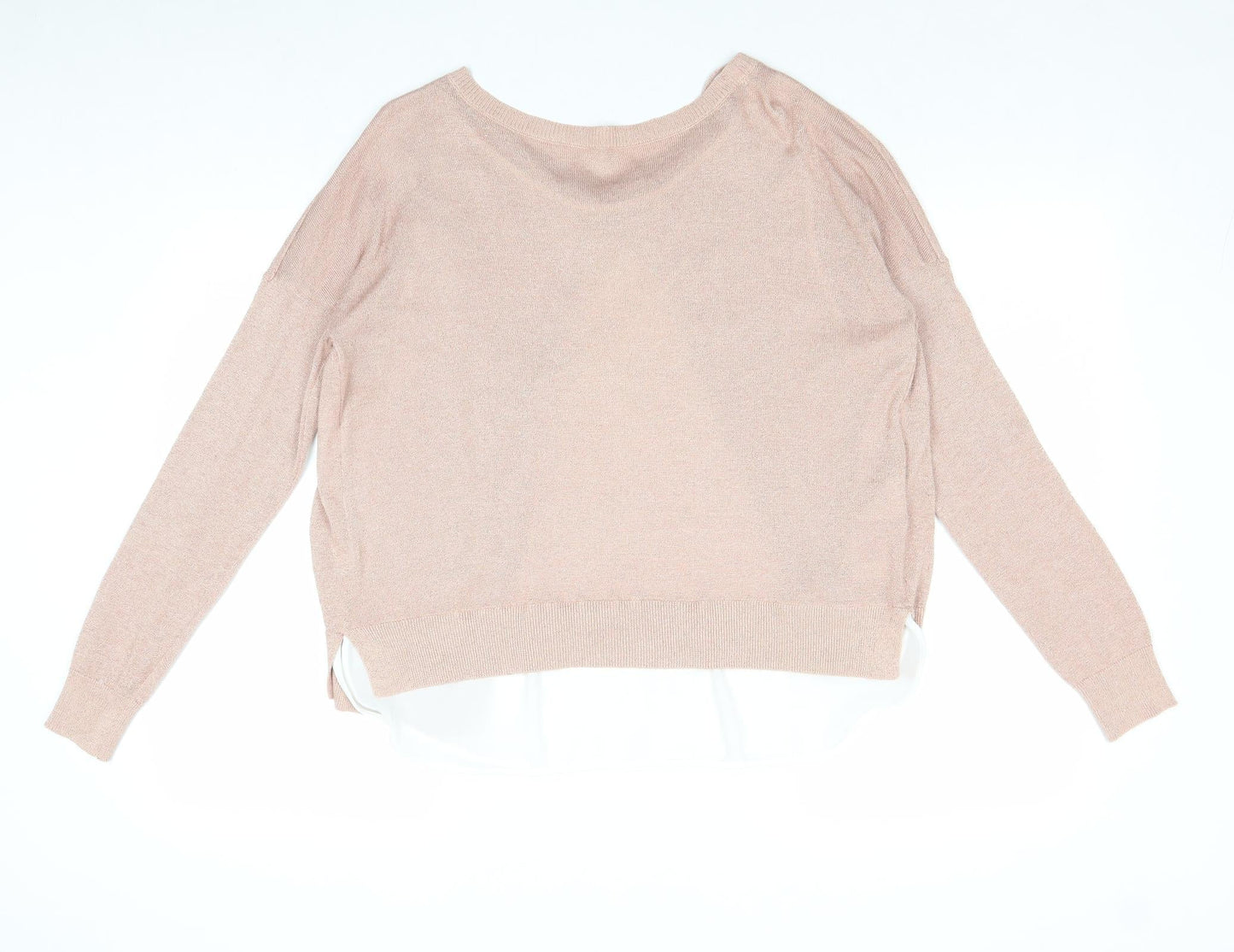 Only Womens Pink Round Neck Viscose Pullover Jumper Size L