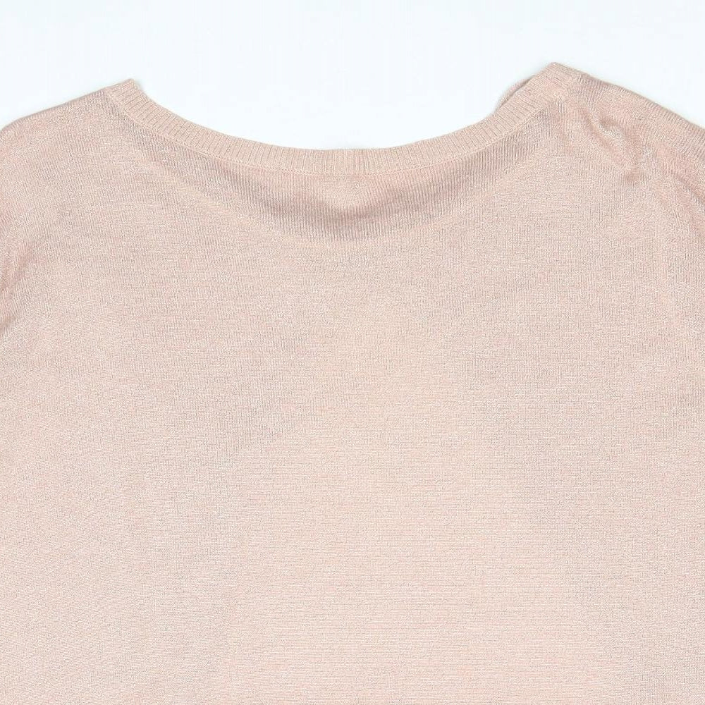 Only Womens Pink Round Neck Viscose Pullover Jumper Size L