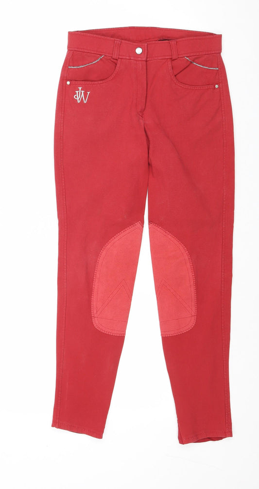 John Whitaker Womens Red Cotton Skinny Jeans Size 28 in Regular Zip