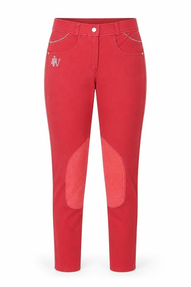John Whitaker Womens Red Cotton Skinny Jeans Size 28 in Regular Zip