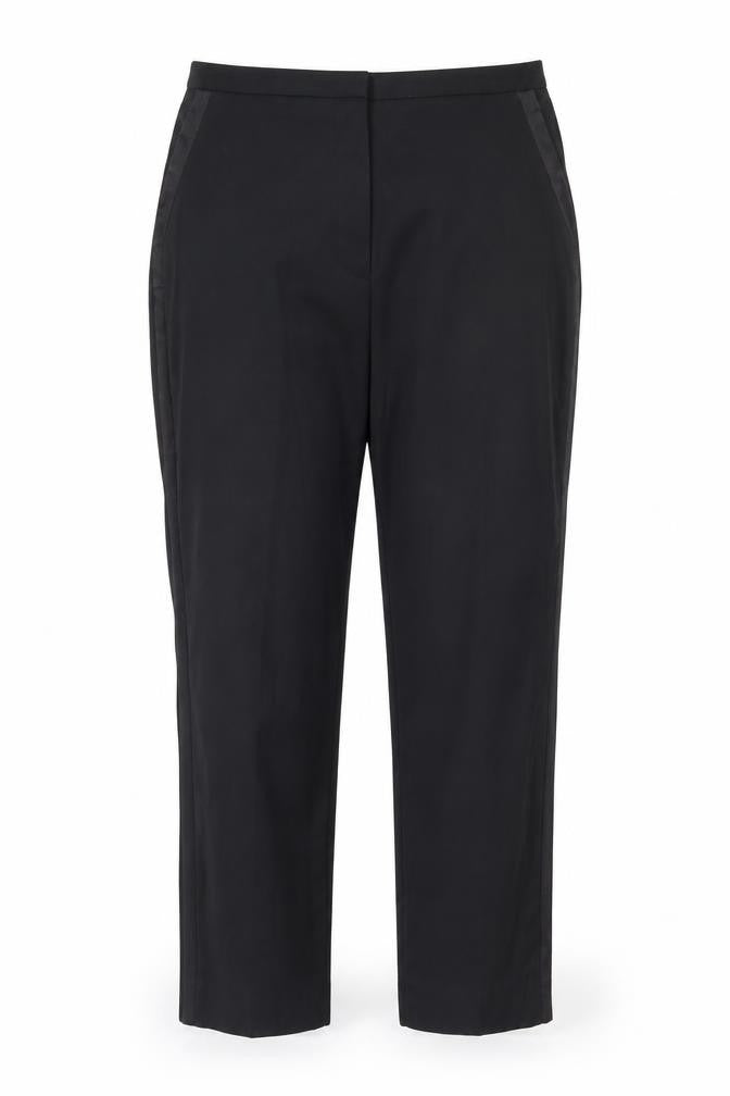 H&M Womens Black Polyester Dress Pants Trousers Size 32 in Regular Hook & Eye - Side Stripe Detail