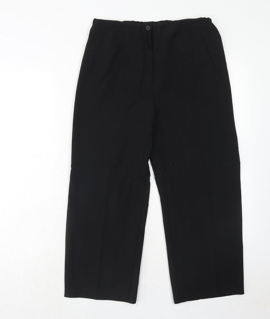 Slimma Womens Black Polyester Trousers Size 14 Regular Zip