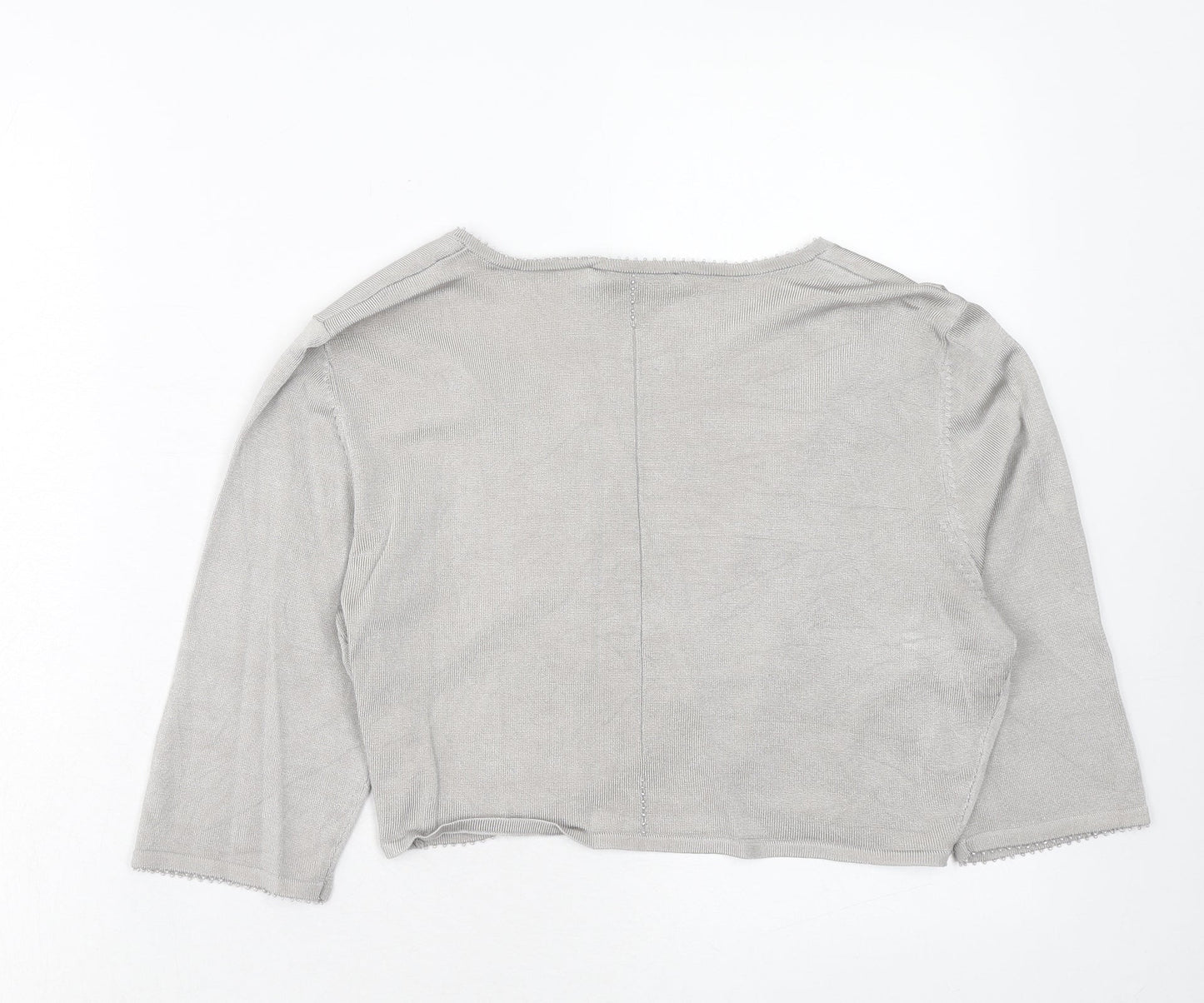 Coast Womens Grey V-Neck Viscose Cardigan Jumper Size L
