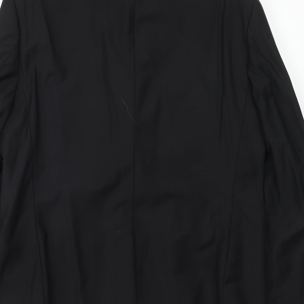 Fellini Mens Black Wool Jacket Suit Jacket Size 40 Regular