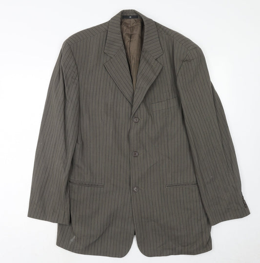 Ciro Citterio Mens Grey Striped Wool Jacket Suit Jacket Size 44 Regular