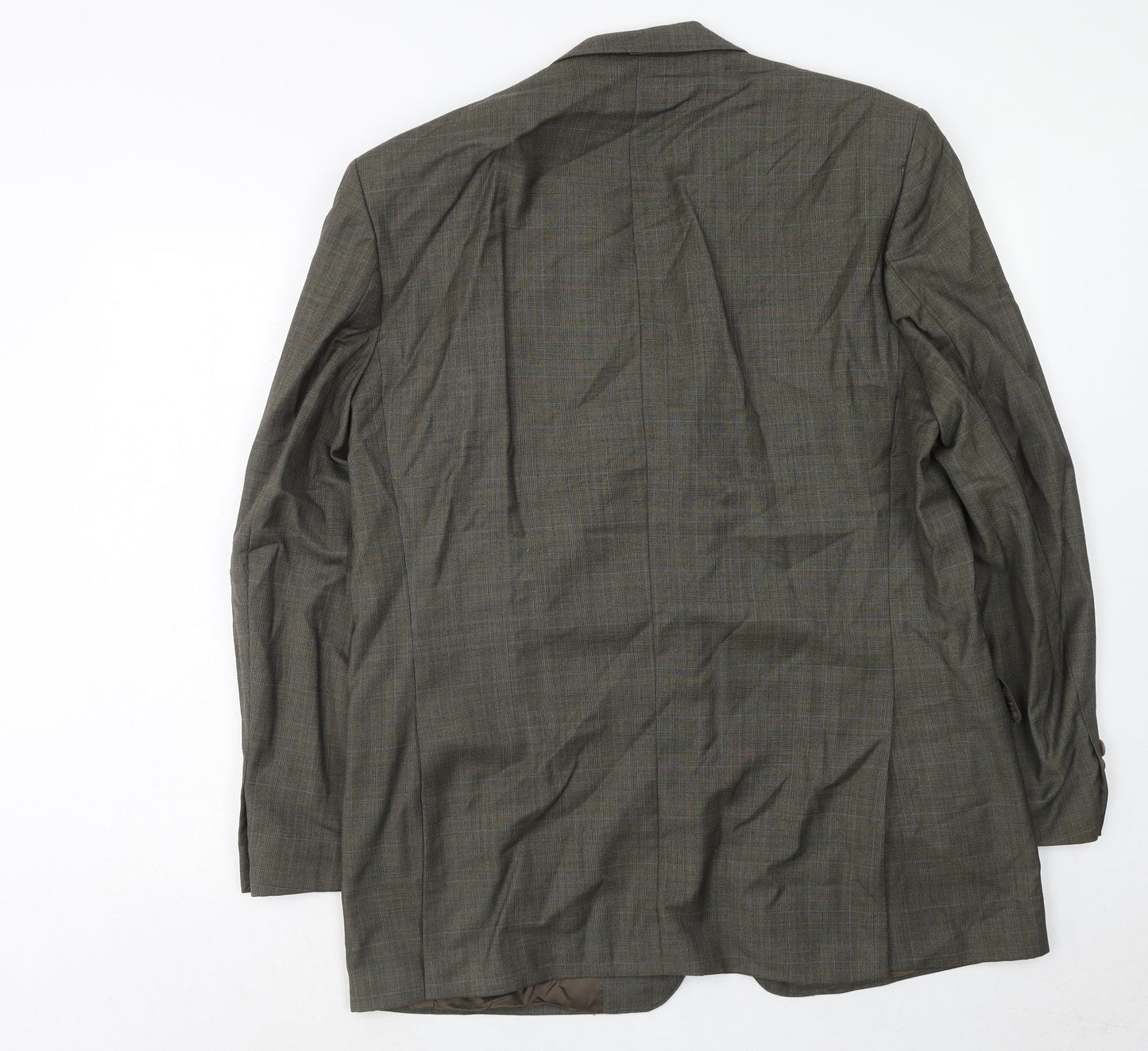 Leibel Mens Green Plaid Wool Jacket Suit Jacket Size 42 Regular